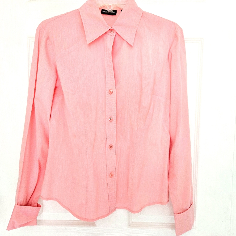 New York & Company Pink Button-Up Shirt